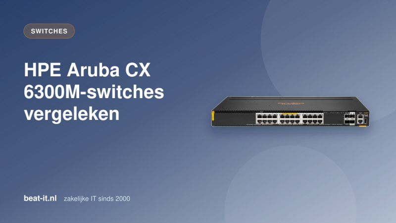 HPE Aruba Networking CX 6300M 24-poorts Smart Rate Class 6 PoE switch met 2x 50G en 2x 25G uplinks (R8S89A)
