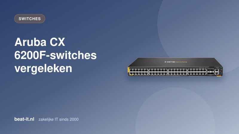 HPE Aruba Networking CX 6200F 48-poorts PoE-switch JL728B met vier SFP+-uplinks