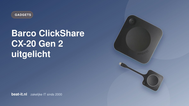 Barco ClickShare CX-20 Gen 2 Base Unit met USB-C Button voor draadloos vergaderen