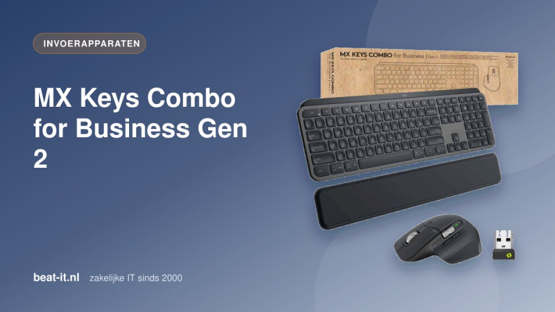 Logitech MX Keys Combo for Business Gen 2 met MX Keys-toetsenbord, MX Master 3S-muis en polssteun in Graphite