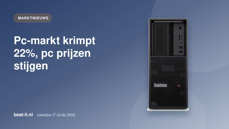 Grafiek van dalende pc-leveringen en stijgende pc prijzen door het geheugentekort in 2026