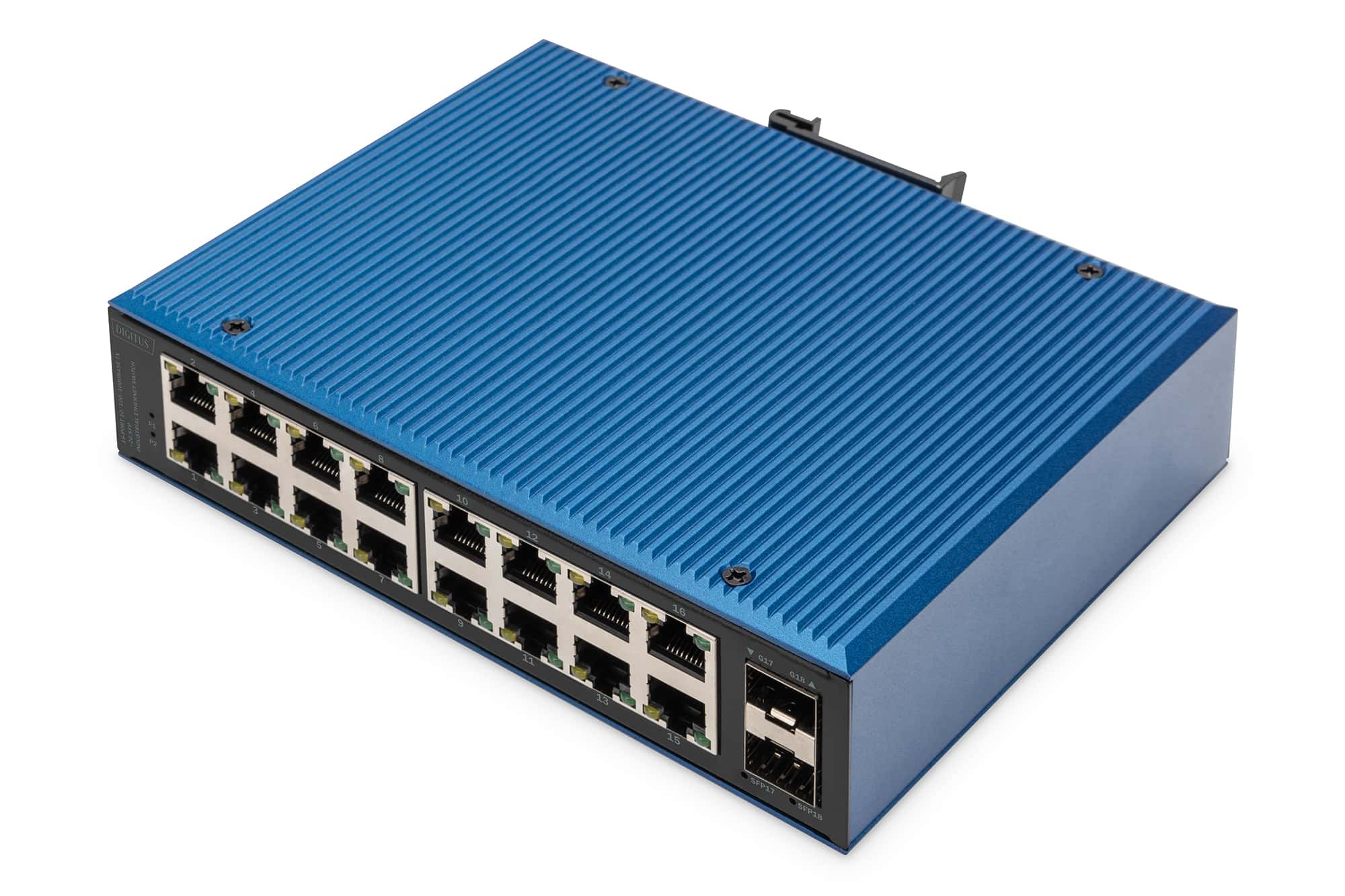Digitus DN-651138 netwerk-switch Unmanaged Gigabit Ethernet (10/100/1000) Zwart, Blauw (DN-651138) thumbnail