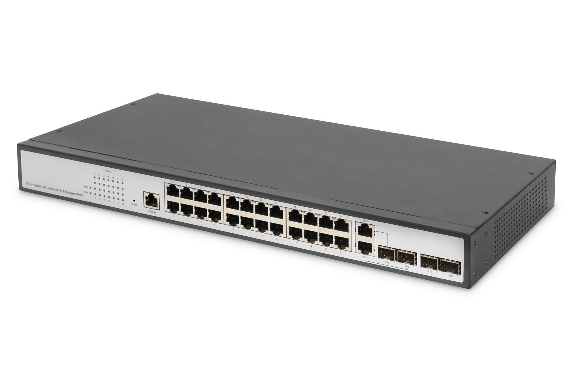 Digitus DN-80221-3 netwerk-switch Managed L2 Gigabit Ethernet (10/100/1000) Zwart, Grijs (DN-80221-3) thumbnail