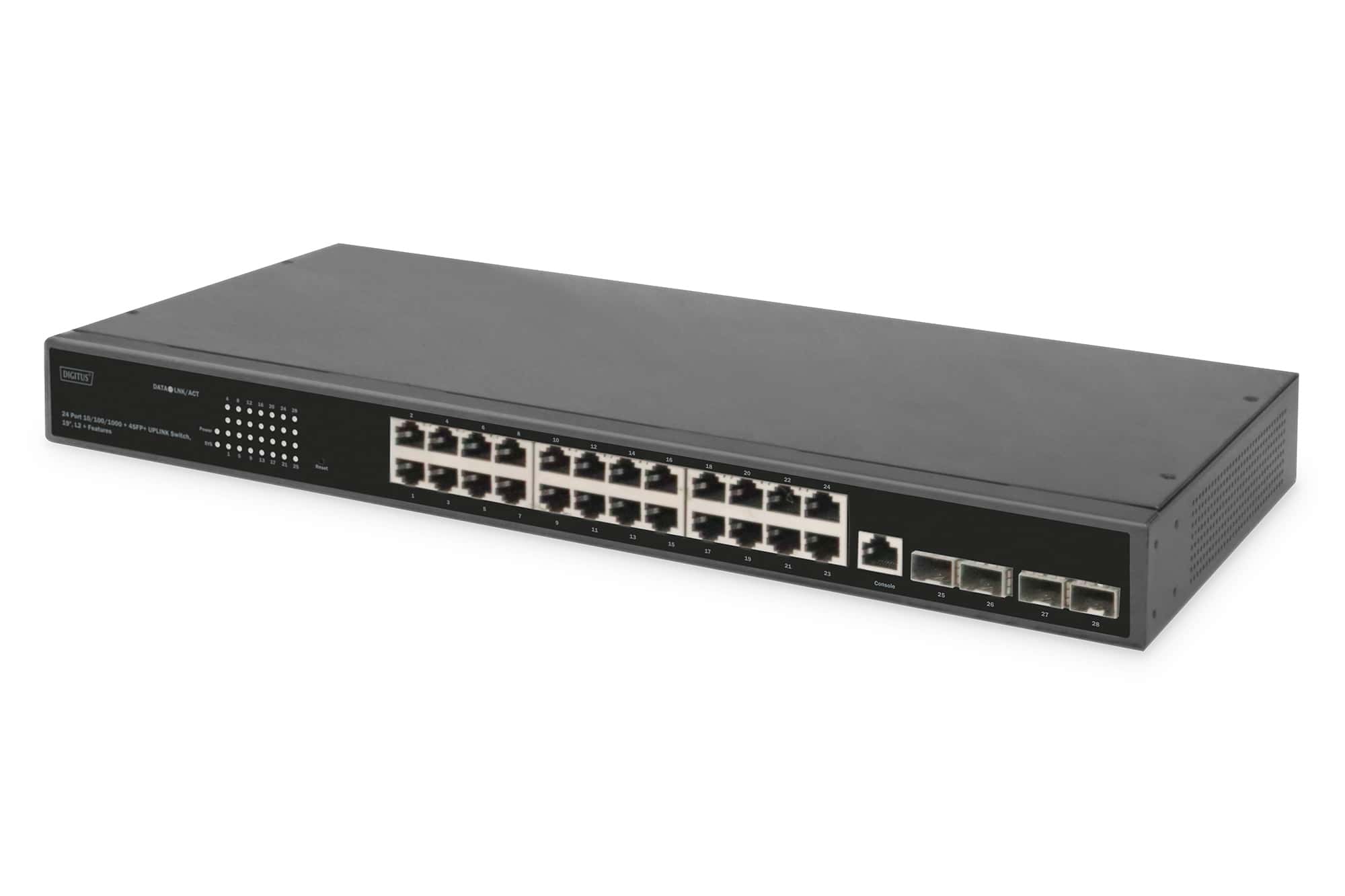 Digitus DN-80223 netwerk-switch Unmanaged L3 Gigabit Ethernet (10/100/1000) 1U Zwart (DN-80223) thumbnail