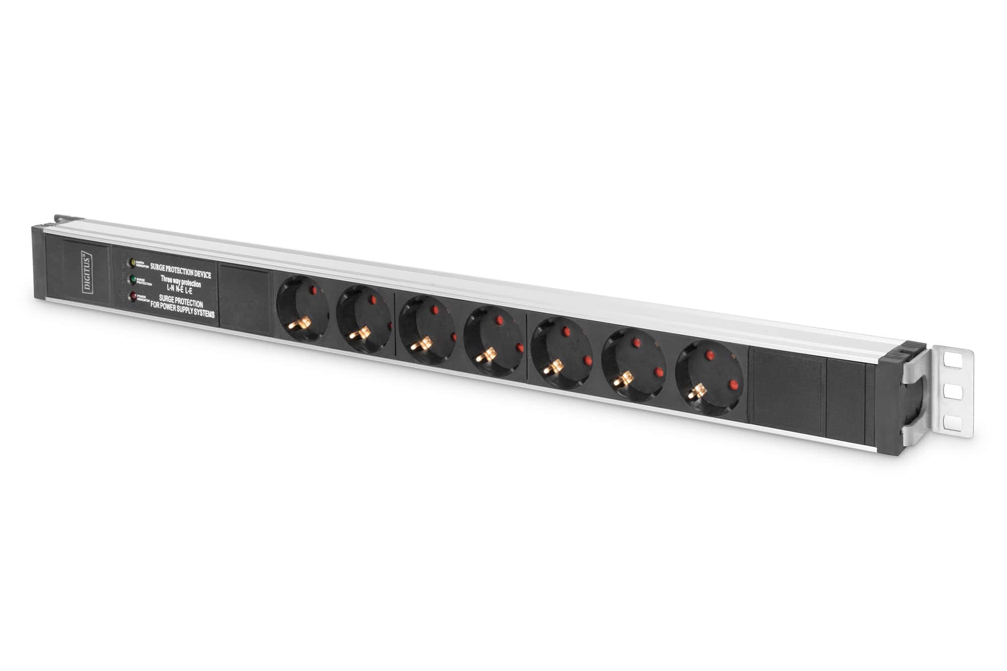 Digitus DN-95412 energiedistributie 7 AC-uitgang(en) 0U Zwart, Zilver (DN-95412) thumbnail