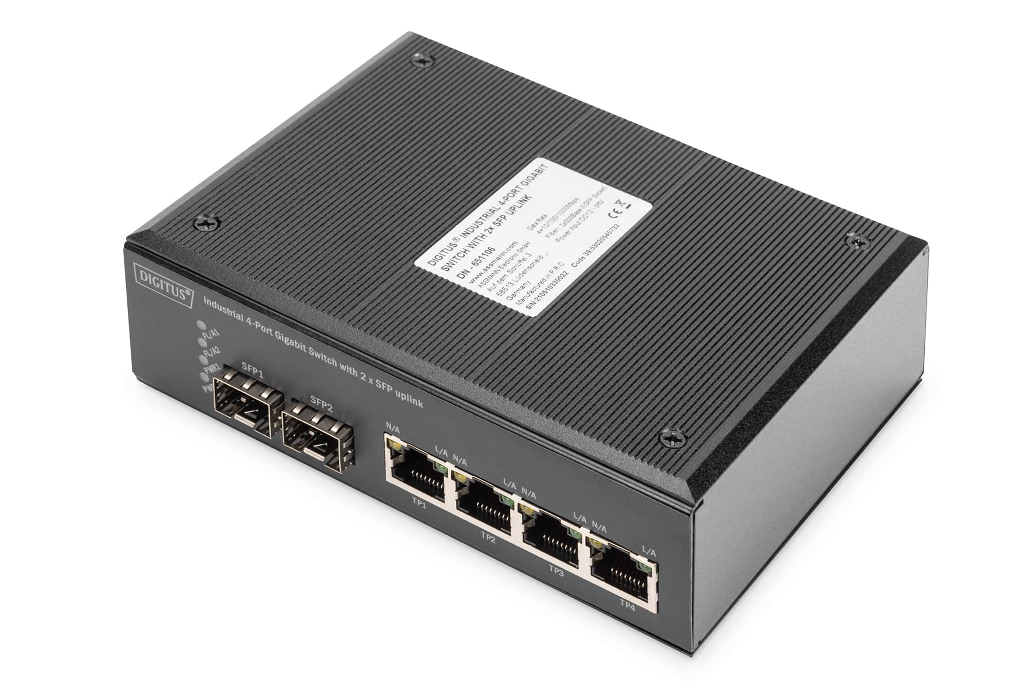 Digitus DN-651106 netwerk-switch Unmanaged L2 Gigabit Ethernet (10/100/1000) Zwart (DS-51000-1) thumbnail