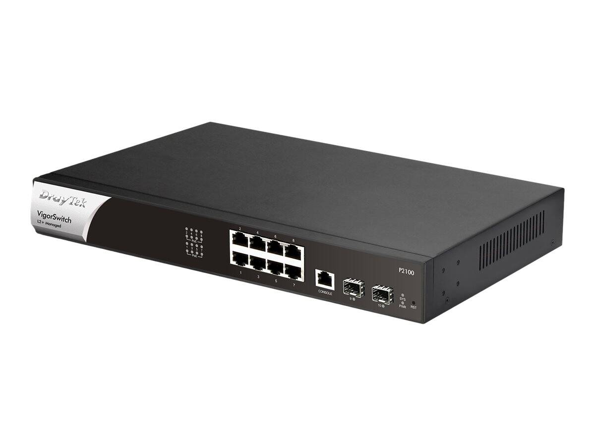 Draytek Switch 330mm DrayTek VigorSwitch  P-2100   2*SFP+/ 8*GE/PoE+ retail (VSWITCHP2100-DE-AT-CH) thumbnail