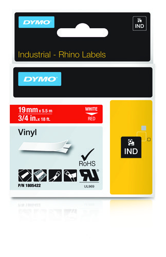 DYMO 1805422 labelprinter-tape Wit op rood (1805422) thumbnail
