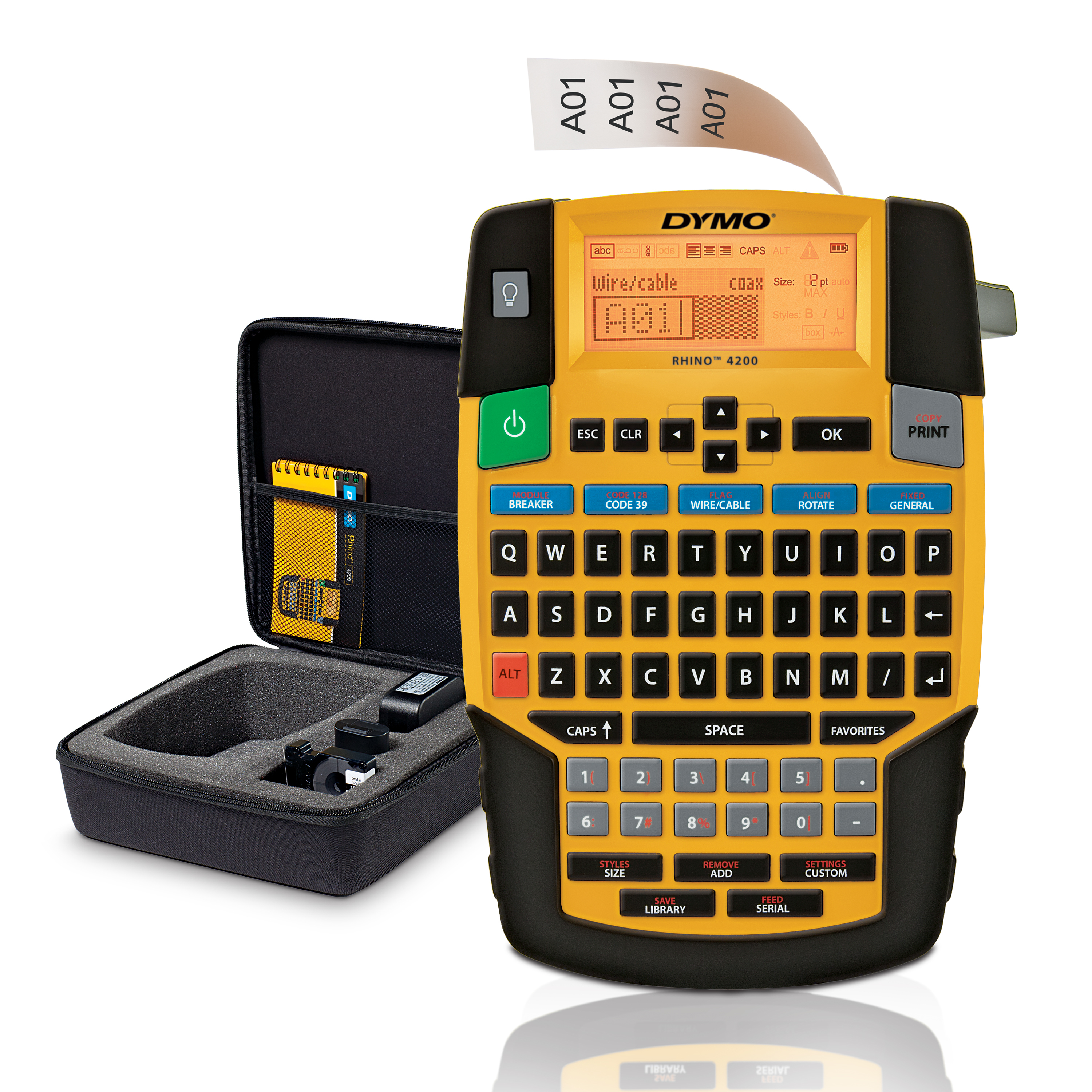 DYMO Rhino 4200 Draagbare Industriële Labelmaker met koffer | QWERTY-toetsenbord | Compacte, tijdbesparende labelprinter voor professionals, die veel onderweg zijn (1852995) thumbnail