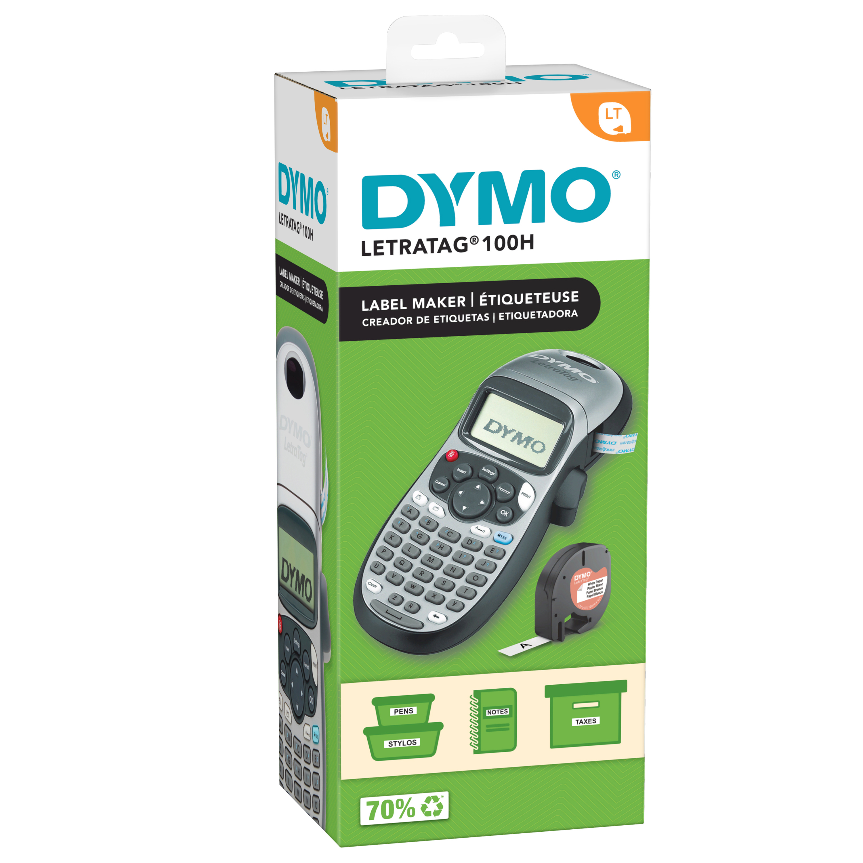 DYMO LetraTag LT-100H Labelprinter | Labelmaker met ABC-toetsenbord voor thuis en op kantoor | Zilver (2174577) thumbnail