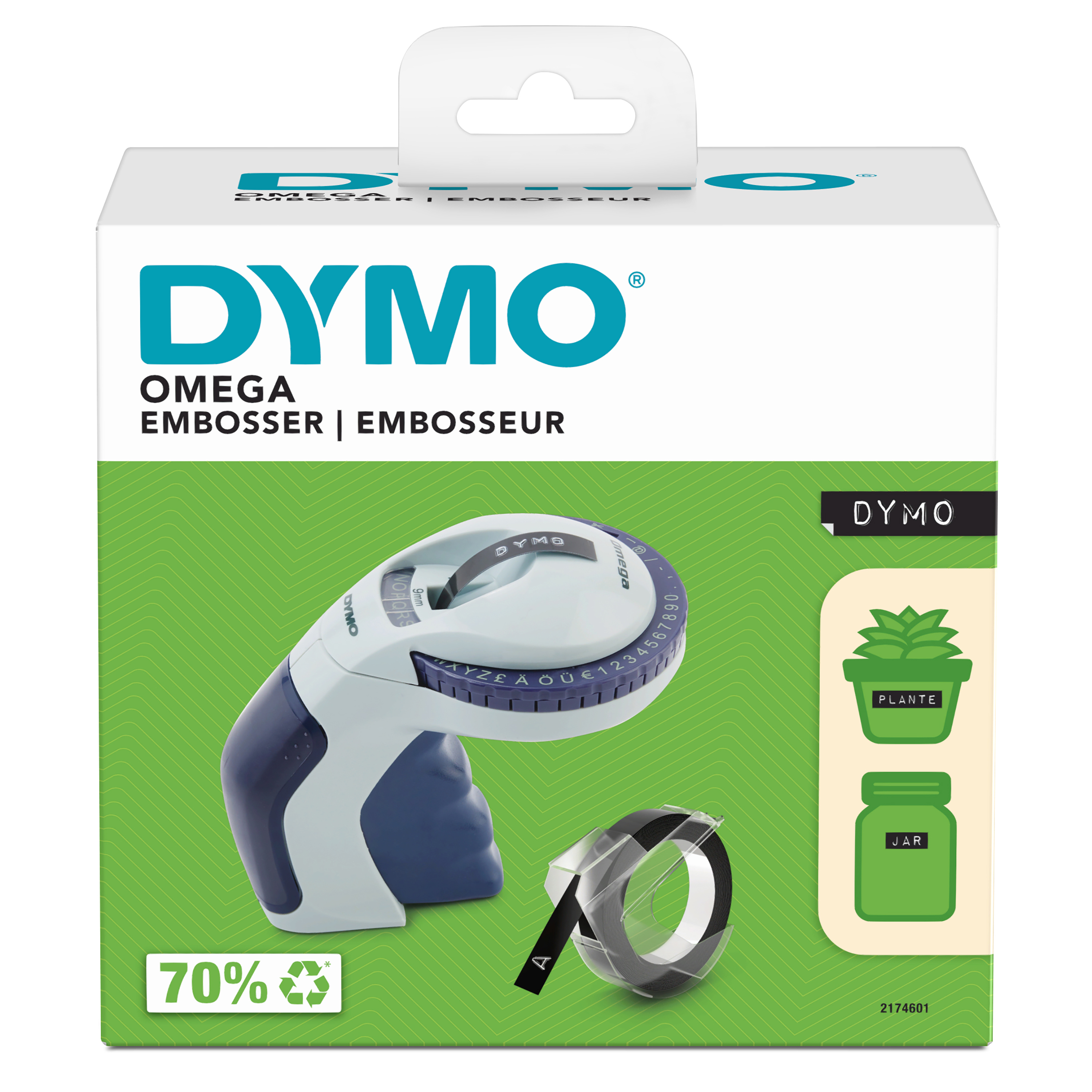 DYMO Omega labelmaker voor reliëfdruk | Kleine Lettertang met draaiklikwiel en ergonomisch ontwerp | Voor thuis, doe-het-zelven en knutselen (£/€, Ä, Ö & Ü) (S0717930) thumbnail