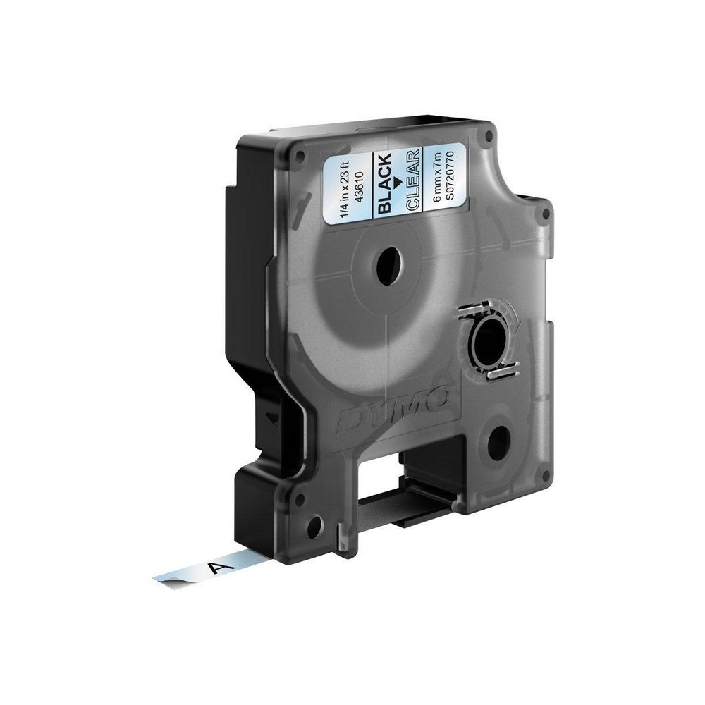 DYMO D1 -Standard Labels - Black on Transparent - 6mm x 7m (S0720770) thumbnail
