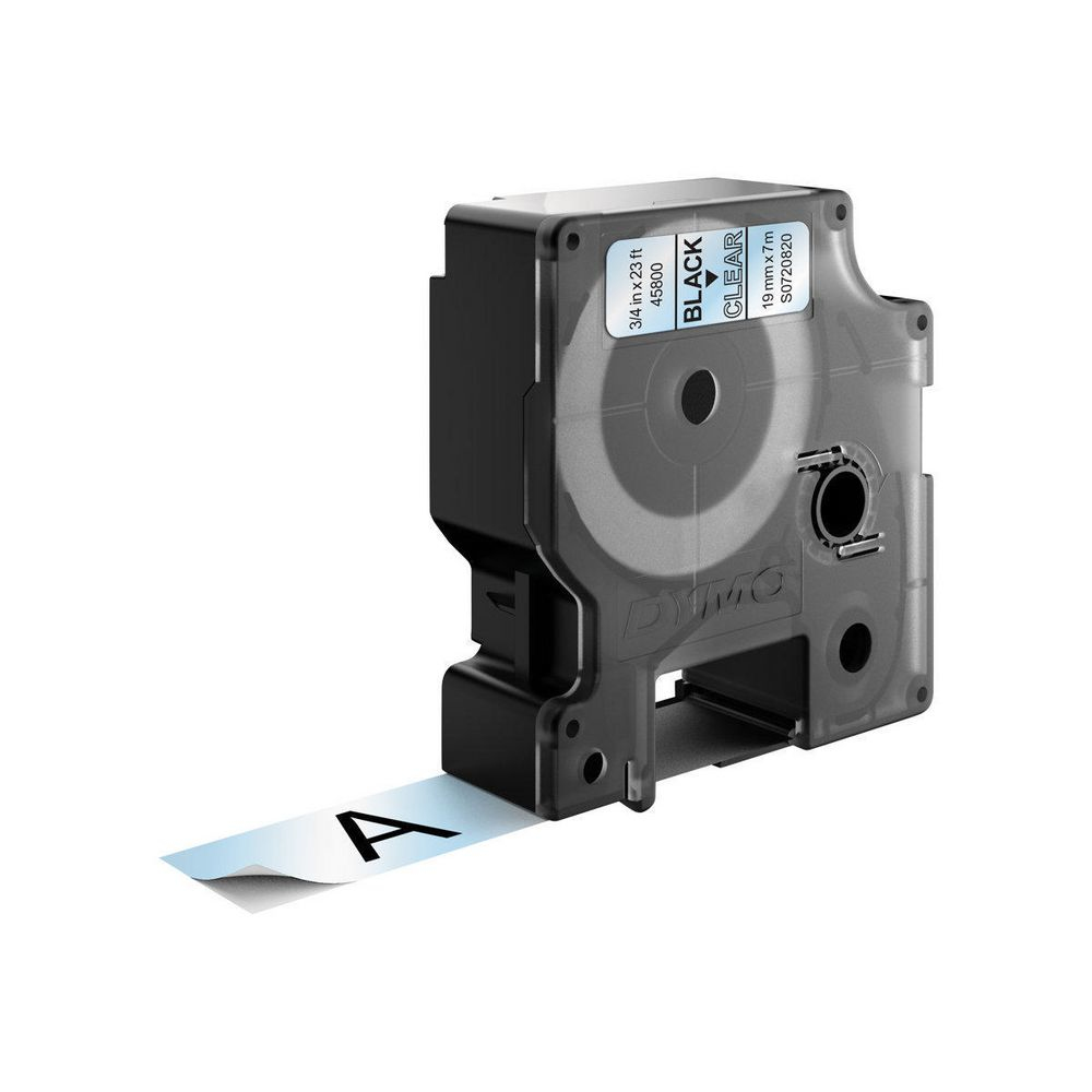 DYMO D1 -Standard Labels - Black on Transparent - 19mm x 7m (S0720820) thumbnail