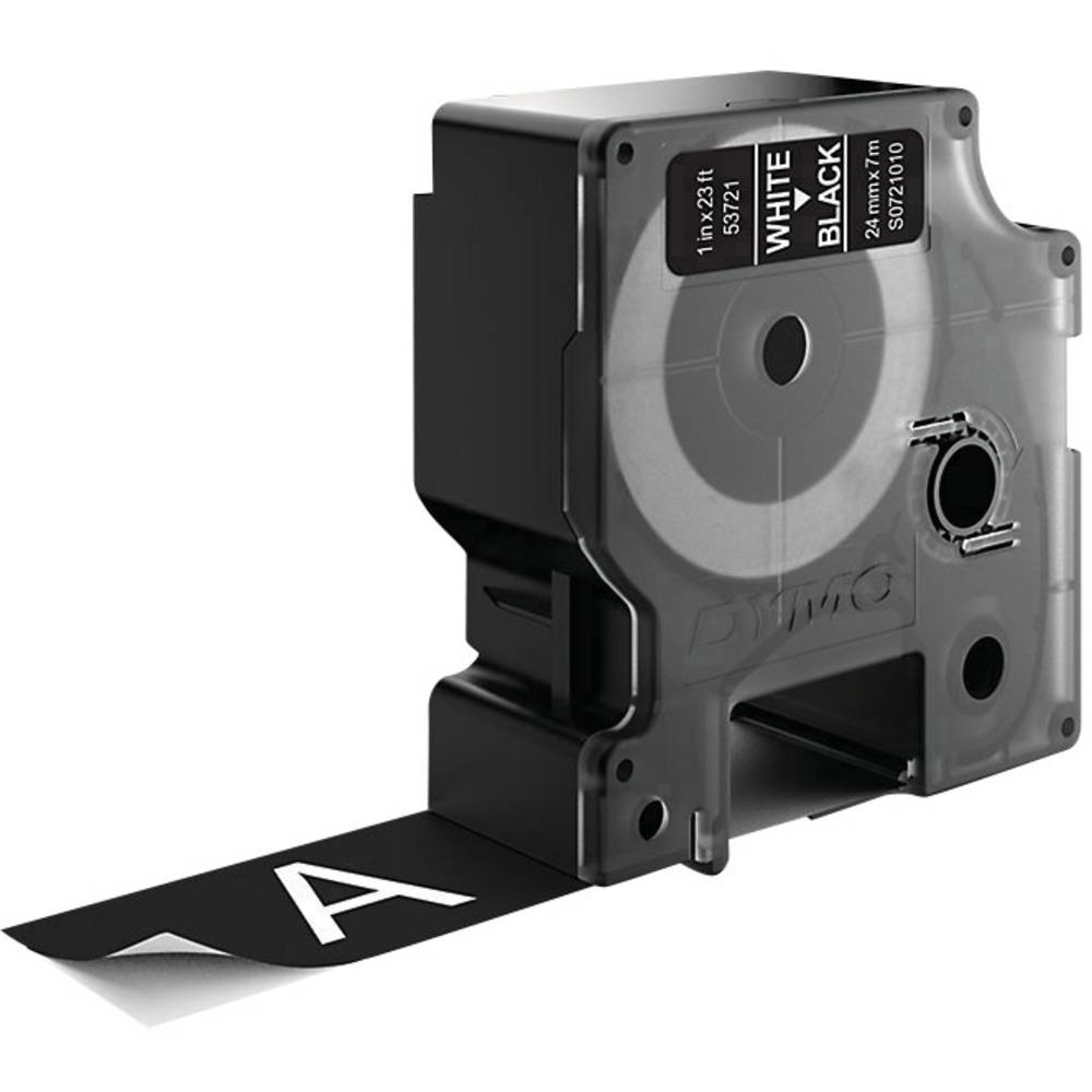 DYMO D1 -Standard Labels - White on Black - 24mm x 7m (S0721010) thumbnail