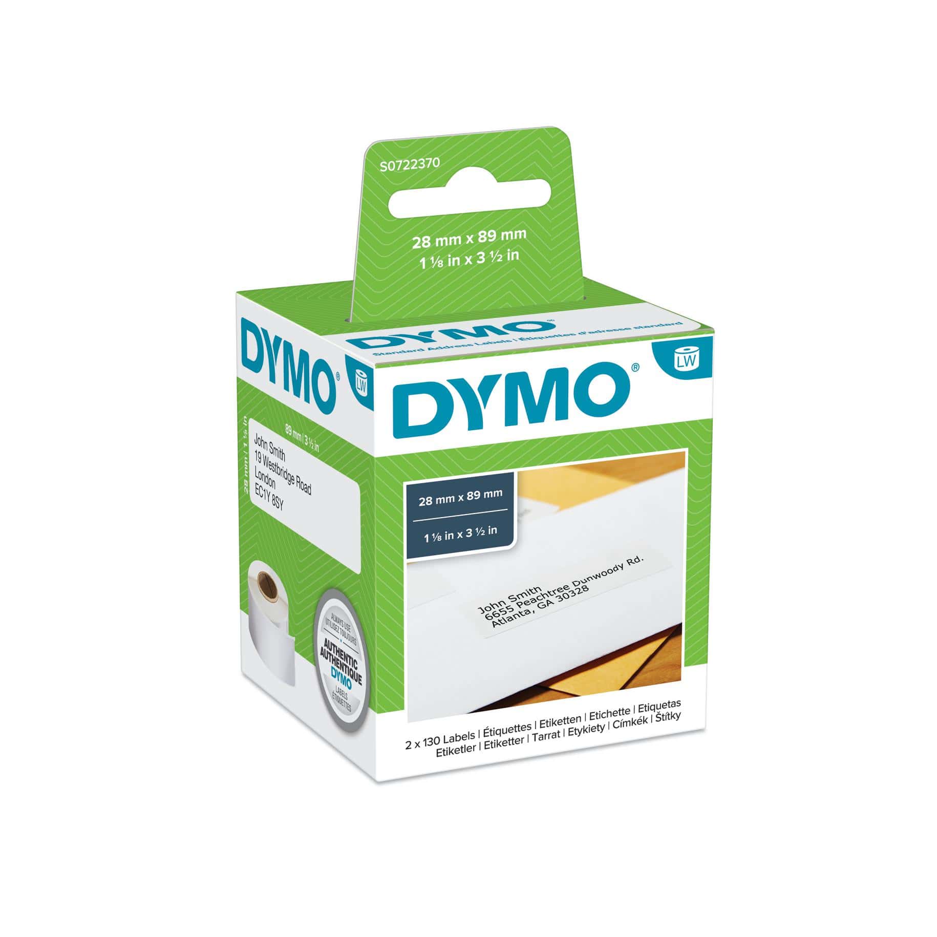 DYMO LW - Standaardadreslabels - 28 x 89 mm - S0722370 (S0722370) thumbnail