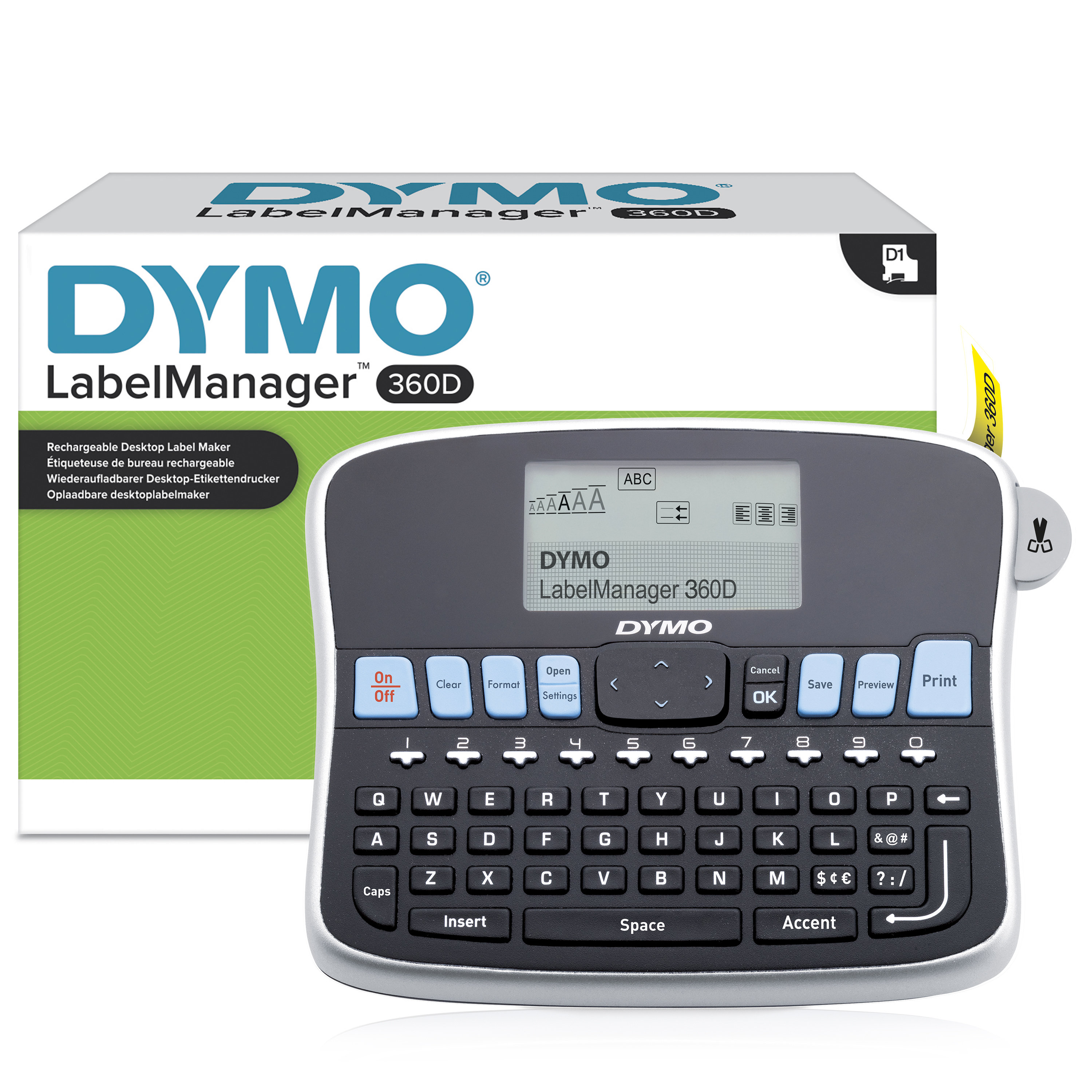 DYMO LabelManager 360D labelprinter Thermo transfer 180 x 180 DPI 12 mm/sec Bedraad D1 QWERTY (S0879490) thumbnail