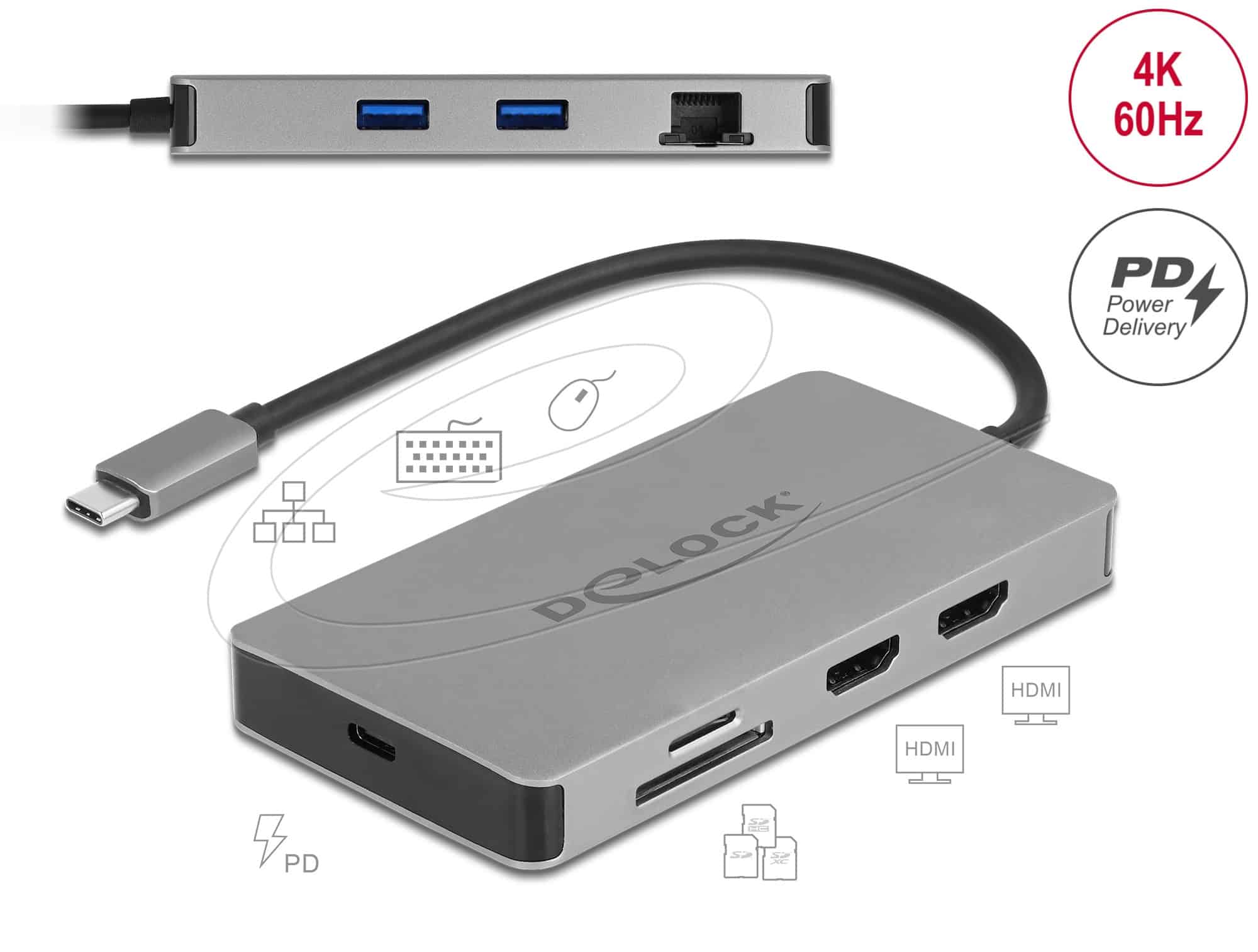 DELOCK USB Type-C Dockingstation 4K - Dual HDMI MST (87004) thumbnail