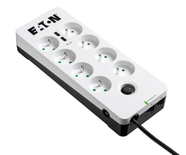 Eaton PB8TUF Overspanningsbeveiliging Zwart, Wit 8 AC-uitgang(en) 220 - 250 V 1,5 m (PB8TUF) thumbnail