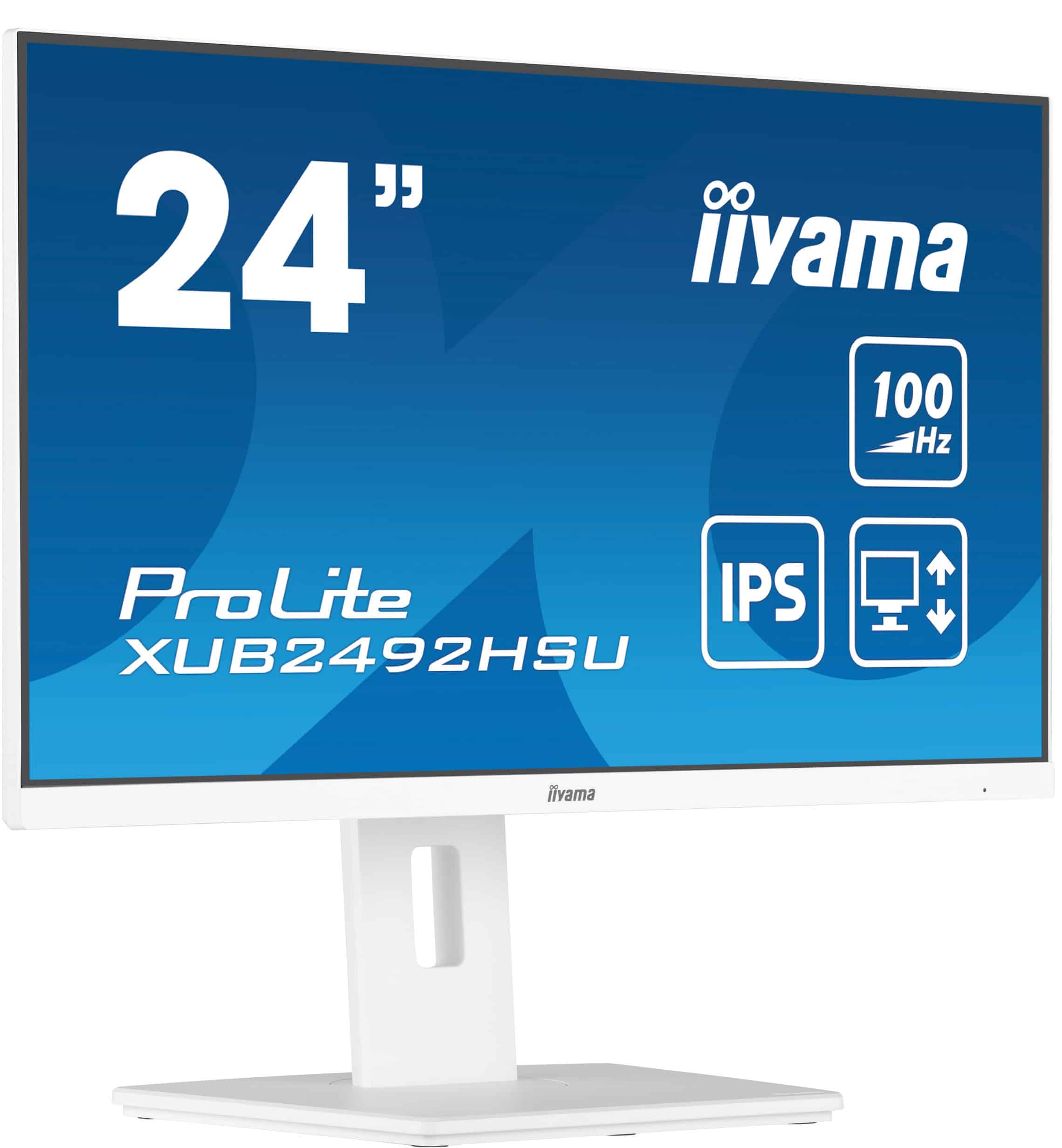 Iiyama Monitor 24 ProLite FHD IPS 100Hz 0.4ms HDMI DP Pivot Speaker White (XUB2492HSU-W6) thumbnail