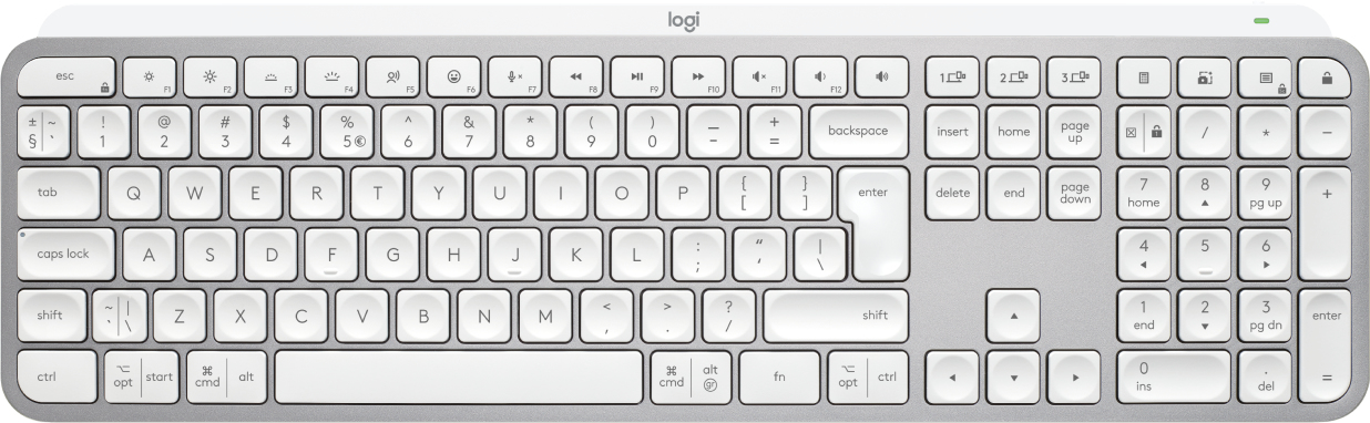 Logitech MX Keys S toetsenbord Universeel RF-draadloos + Bluetooth QWERTY US International Aluminium, Wit (920-011588) thumbnail Logitech MX Keys S toetsenbord Universeel RF-draadloos + Bluetooth QWERTY US International Aluminium, Wit (920-011588) thumbnail