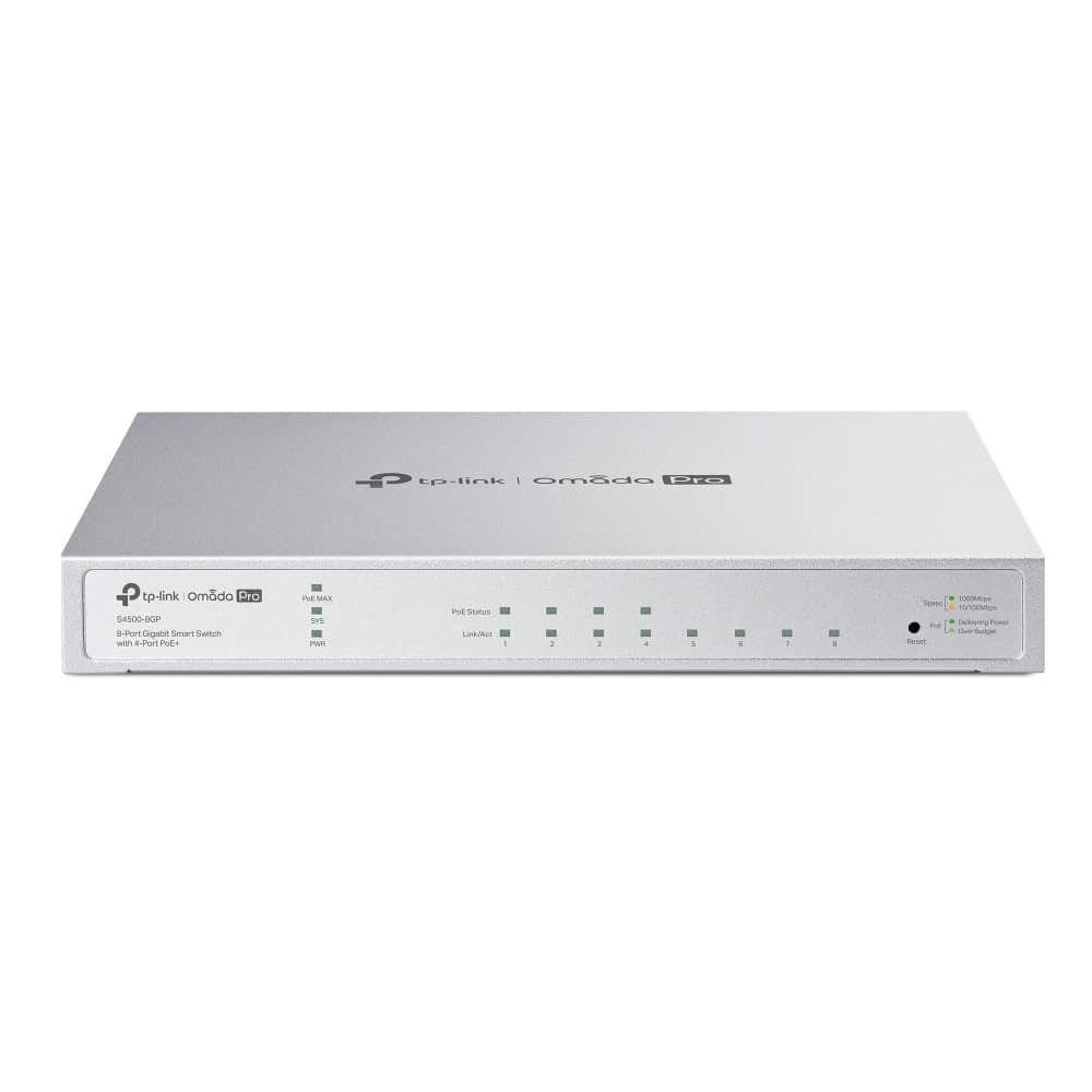 TP-Link Omada Pro S4500-8GP netwerk-switch Managed L2/L2+ Gigabit Ethernet (10/100/1000) Power over Ethernet (PoE) Grijs (S4500-8GP) thumbnail TP-Link Omada Pro S4500-8GP netwerk-switch Managed L2/L2+ Gigabit Ethernet (10/100/1000) Power over Ethernet (PoE) Grijs (S4500-8GP) thumbnail
