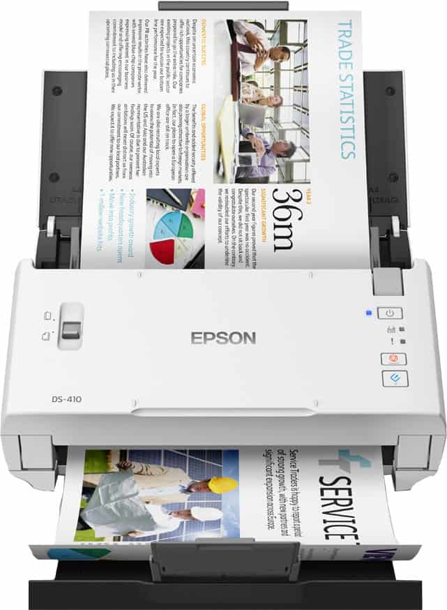 Epson WorkForce DS-410 compacte zakelijke sheet-fed A4-scanner met automatische documentinvoer voor 50 vellen en Document Capture Pro-software (B11B249401) thumbnail