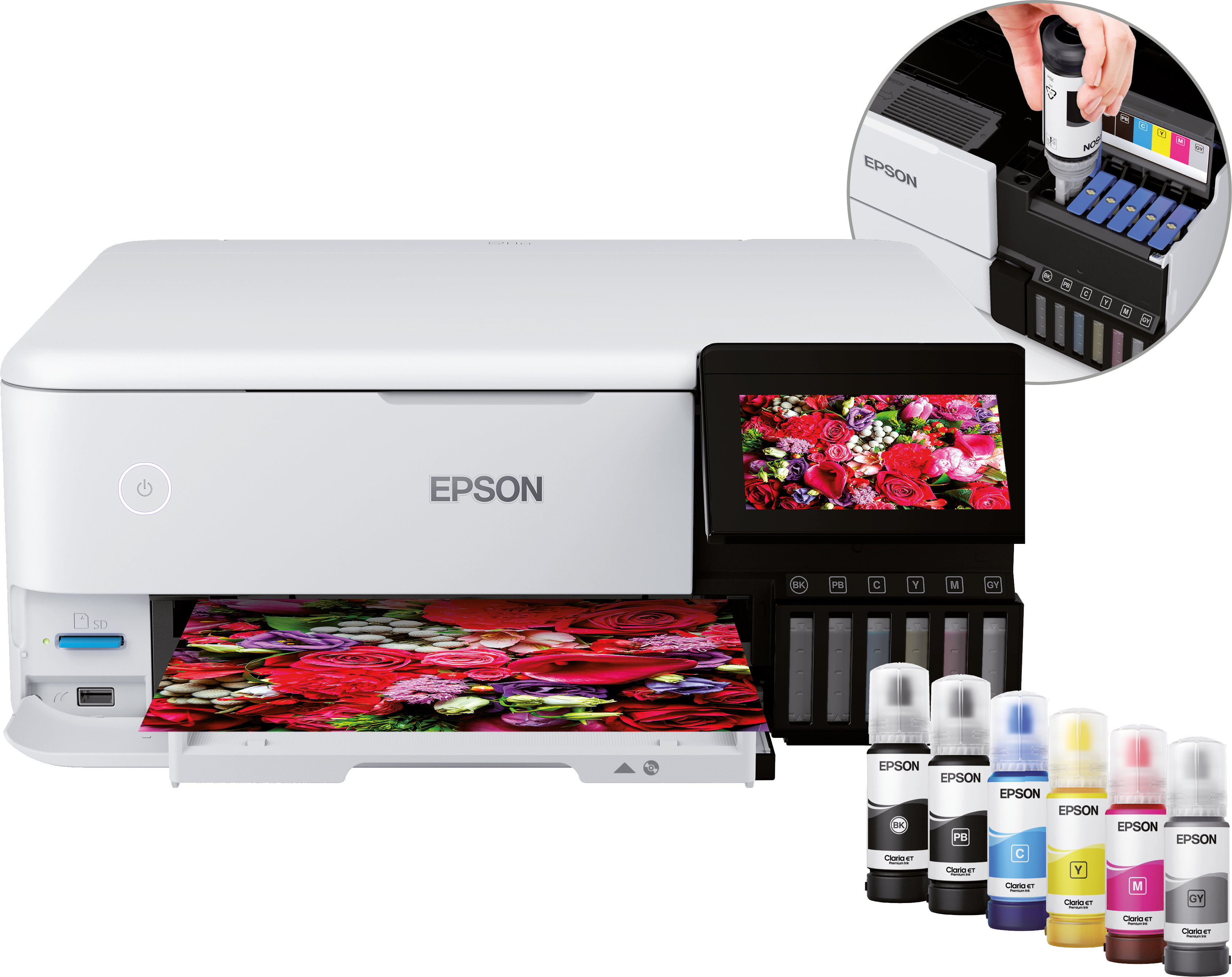Epson EcoTank ET-8500 A4 Wi-Fi-fotoprinter met inkttank (C11CJ20401) thumbnail