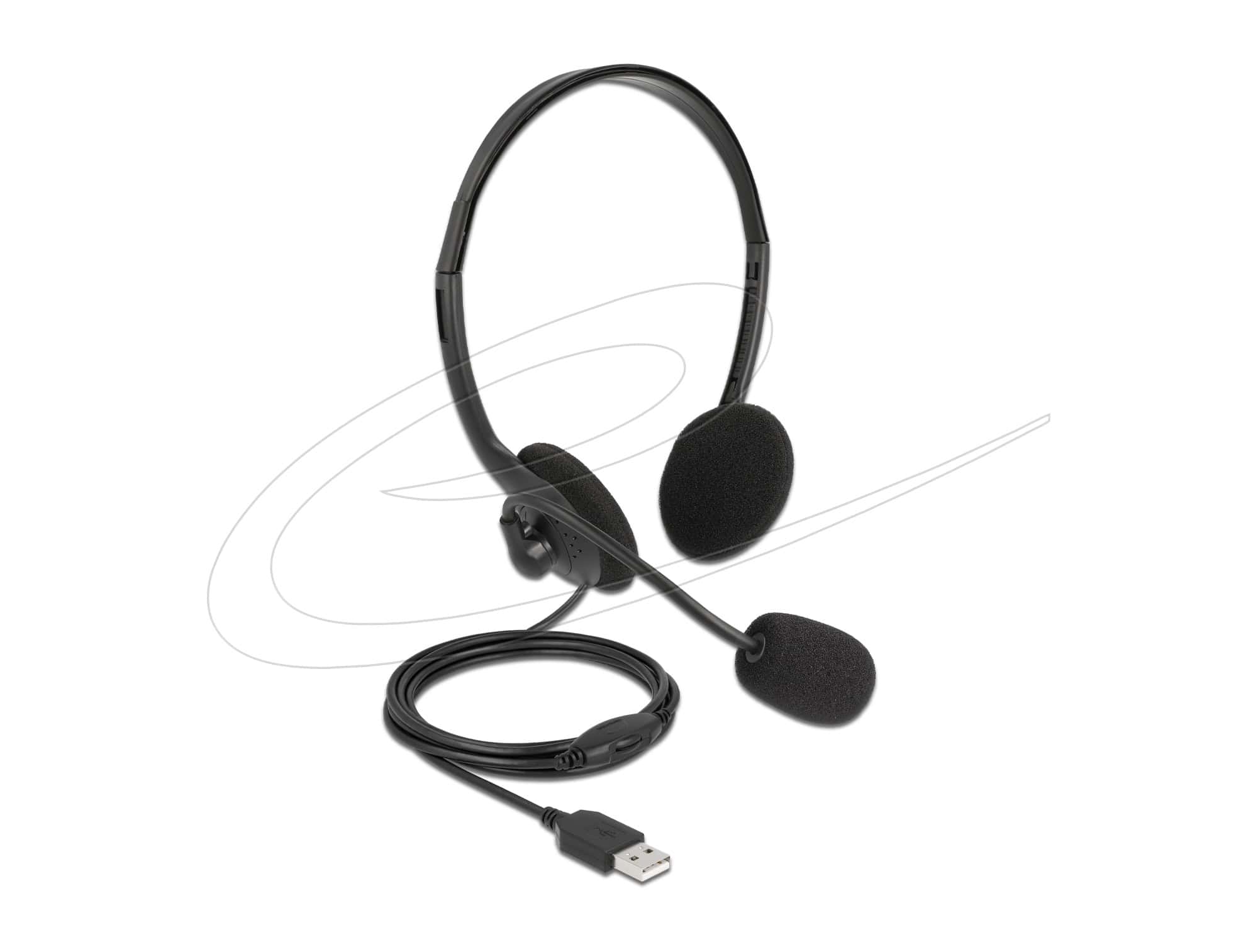 DELOCK USB Stereo Headset mit Lautstärkeregler Ultra-Leicht (27178) thumbnail