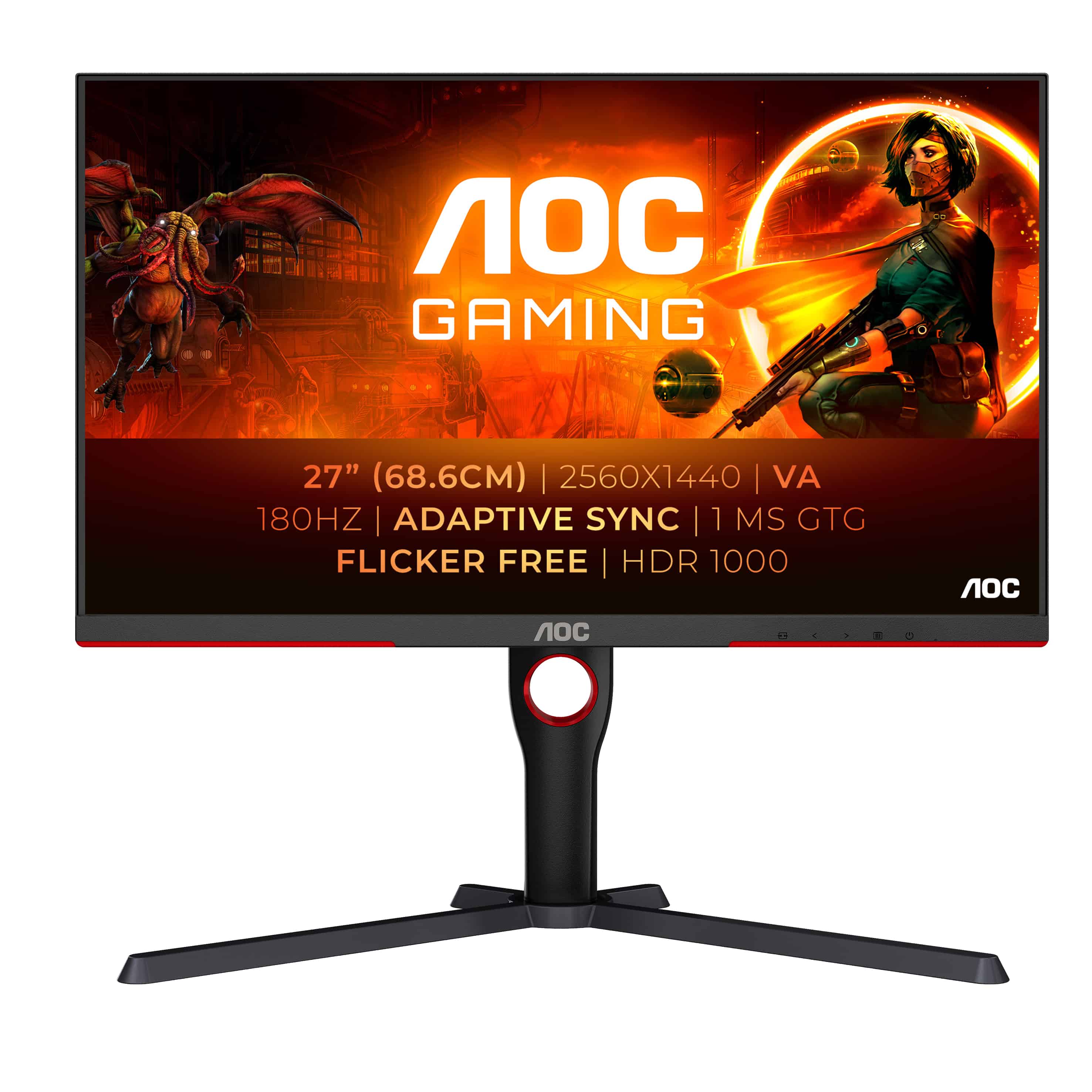 AOC G3 Q27G3XMN/BK computer monitor 68,6 cm (27) 2560 x 1440 Pixels 2K Ultra HD LED Zwart (Q27G3XMN/BK) thumbnail