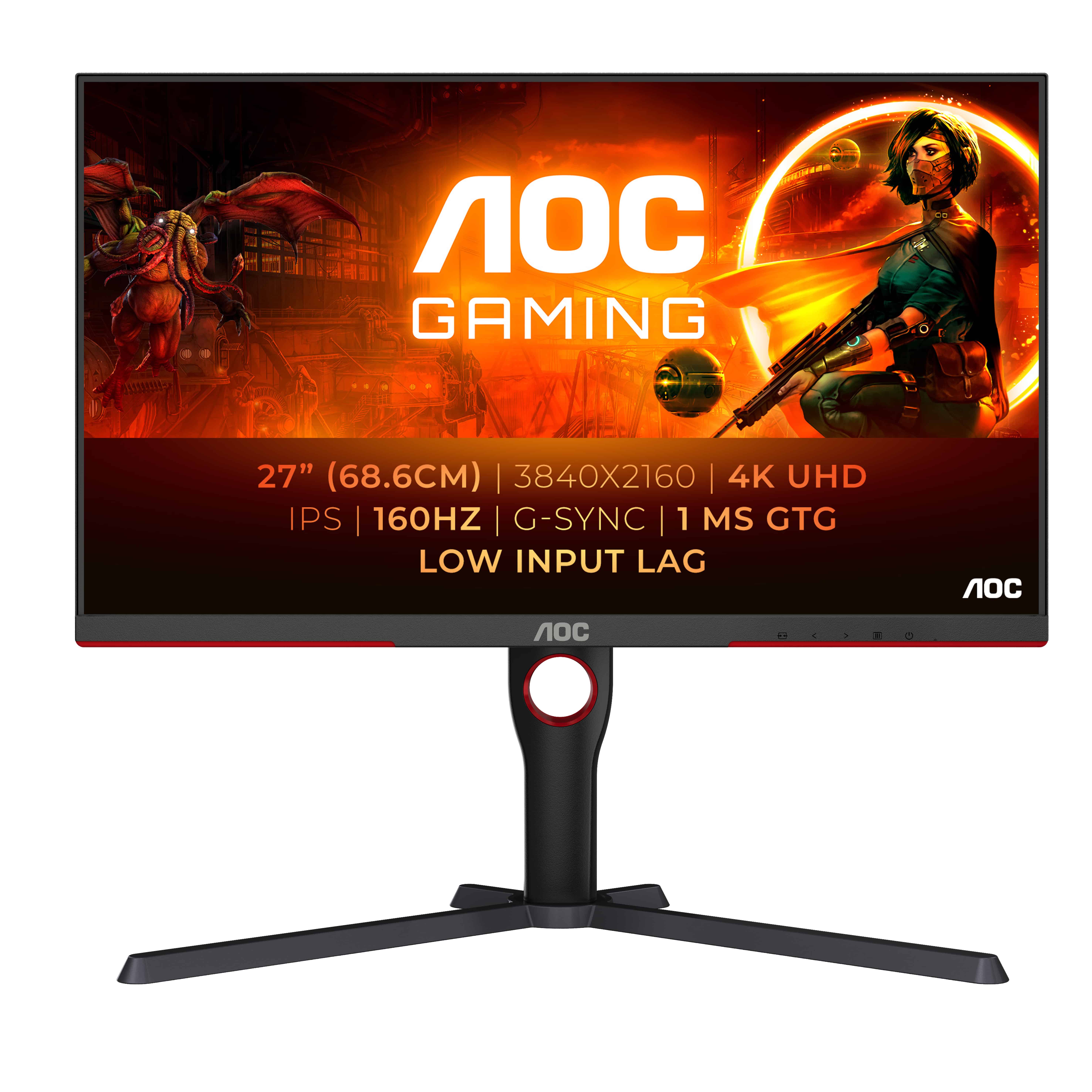 AOC G3 U27G3X/BK computer monitor 68,6 cm (27) 3840 x 2160 Pixels 4K Ultra HD LED Zwart, Rood (U27G3X/BK) thumbnail