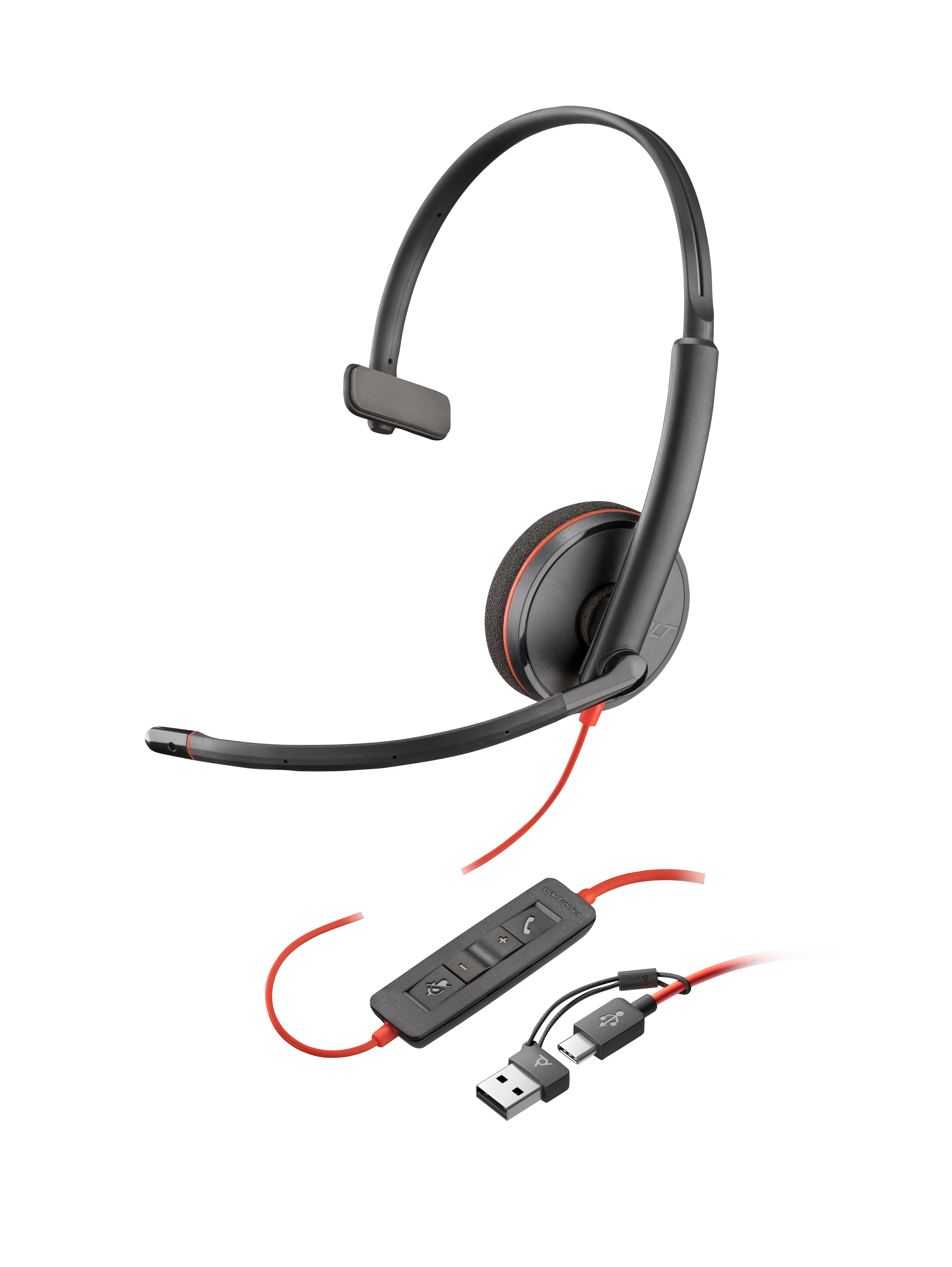 HP Poly Blackwire 3210 mono USB-C-headset + USB-C/A-adapter (bulk) (8X214A6) thumbnail