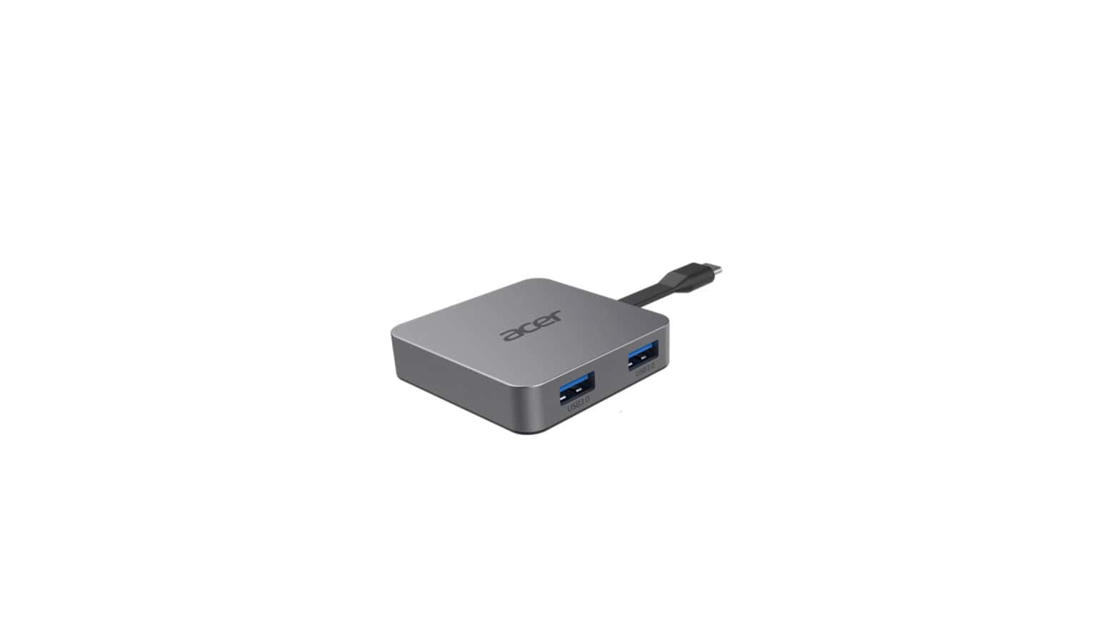 Acer 4-in-1 Type-C Dongle Bedraad USB 3.2 Gen 1 (3.1 Gen 1) Type-C Zilver (HP.DSCAB.014) thumbnail