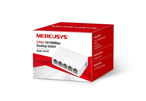 TP-Link MERCUSYS MS105v2 5-port 10/100M mini Desktop Switch, 5 10/100M RJ45 ports, Plastic case (MS105) thumbnail