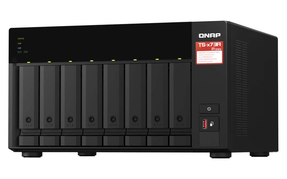 QNAP TS-873A NAS Tower Ethernet LAN Zwart V1500B (TSH1277AXURPR516G) thumbnail