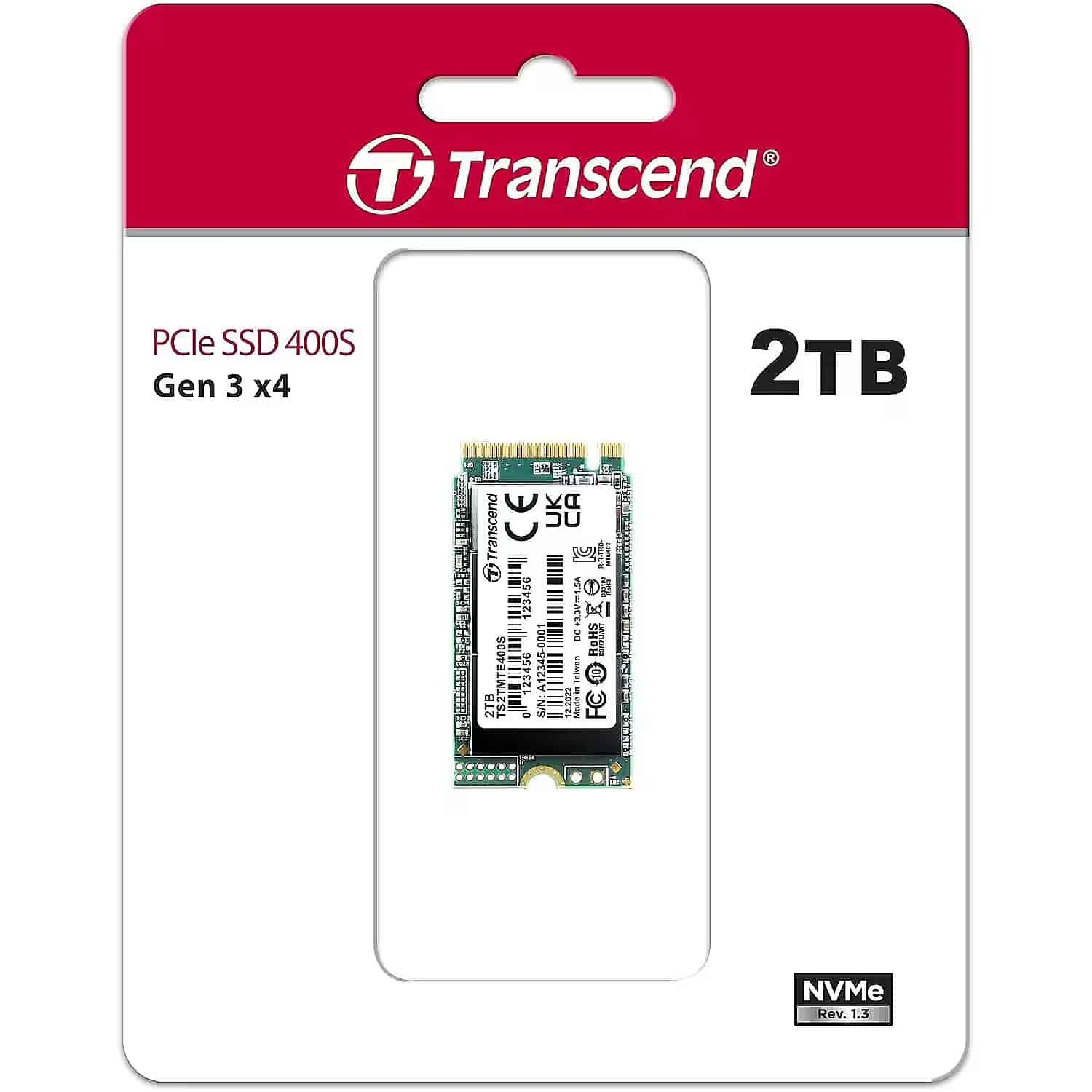 TRANSCEND 2TB M.2 2242 PCIe Gen3x4 NVMe 3D TLC DRAM-less (TS2TMTE400S) thumbnail