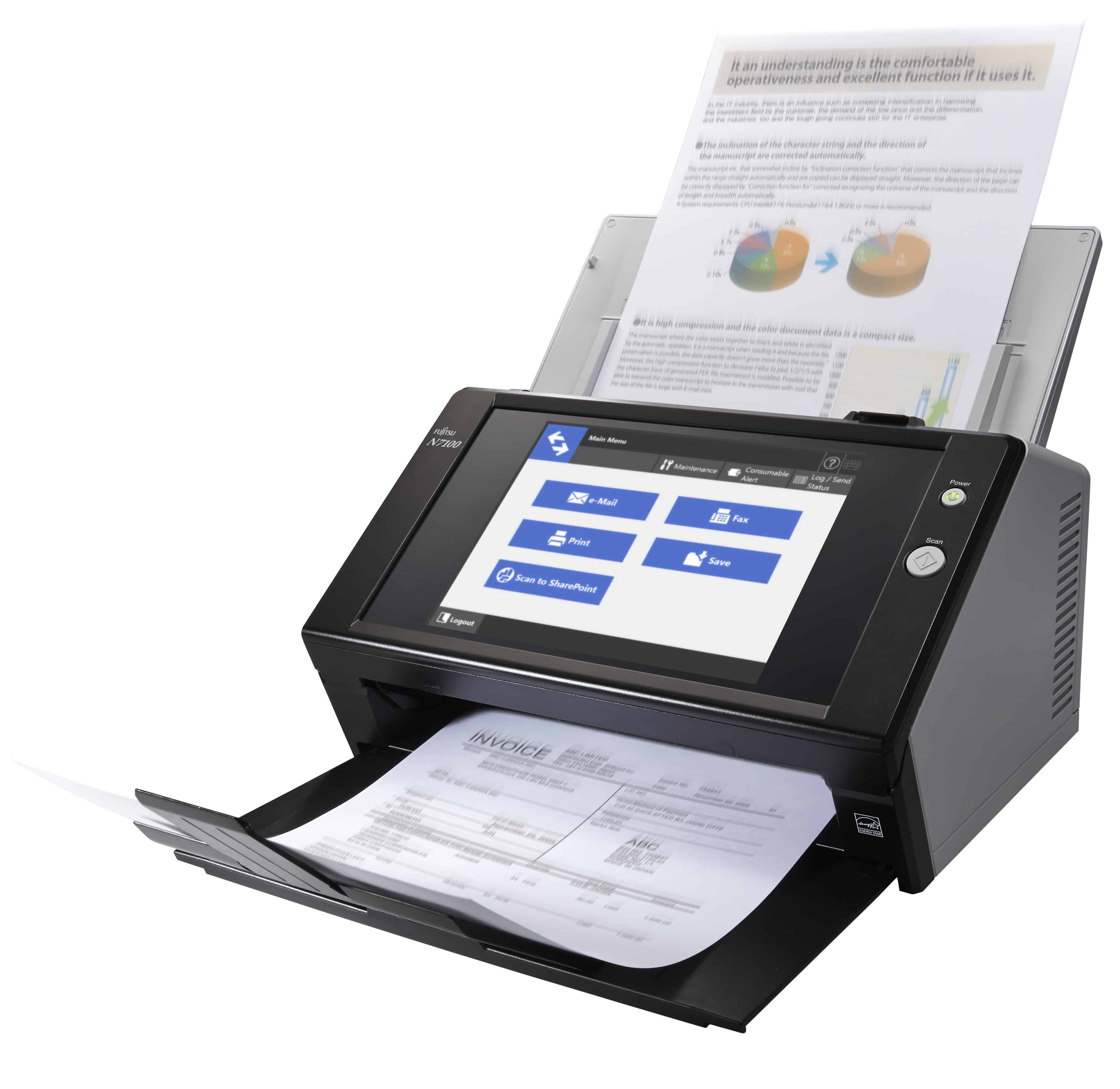 Fujitsu N7100E ADF-scanner 600 x 600 DPI A4 Zwart (PA03706-B301) thumbnail