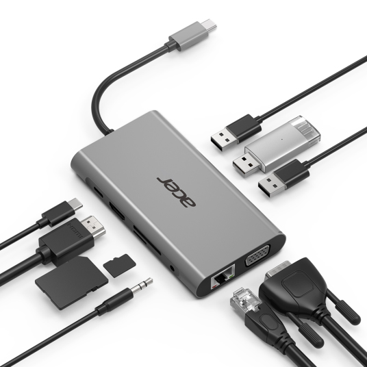 Acer HP.DSCAB.002 laptop dock & poortreplicator USB 3.2 Gen 1 (3.1 Gen 1) Type-C Zilver (GP.ACC11.00C) thumbnail