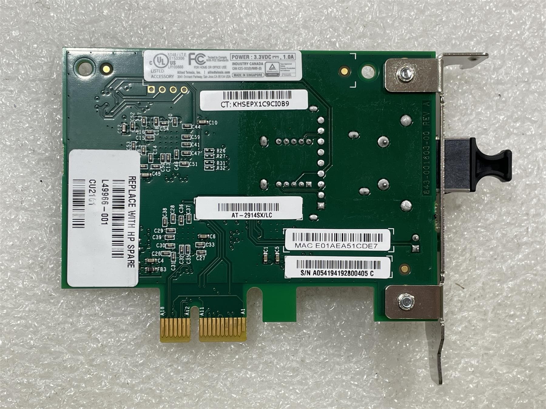 HP SPS-FIber Nic AT-2914SX/LC-901 (L49966-001) thumbnail
