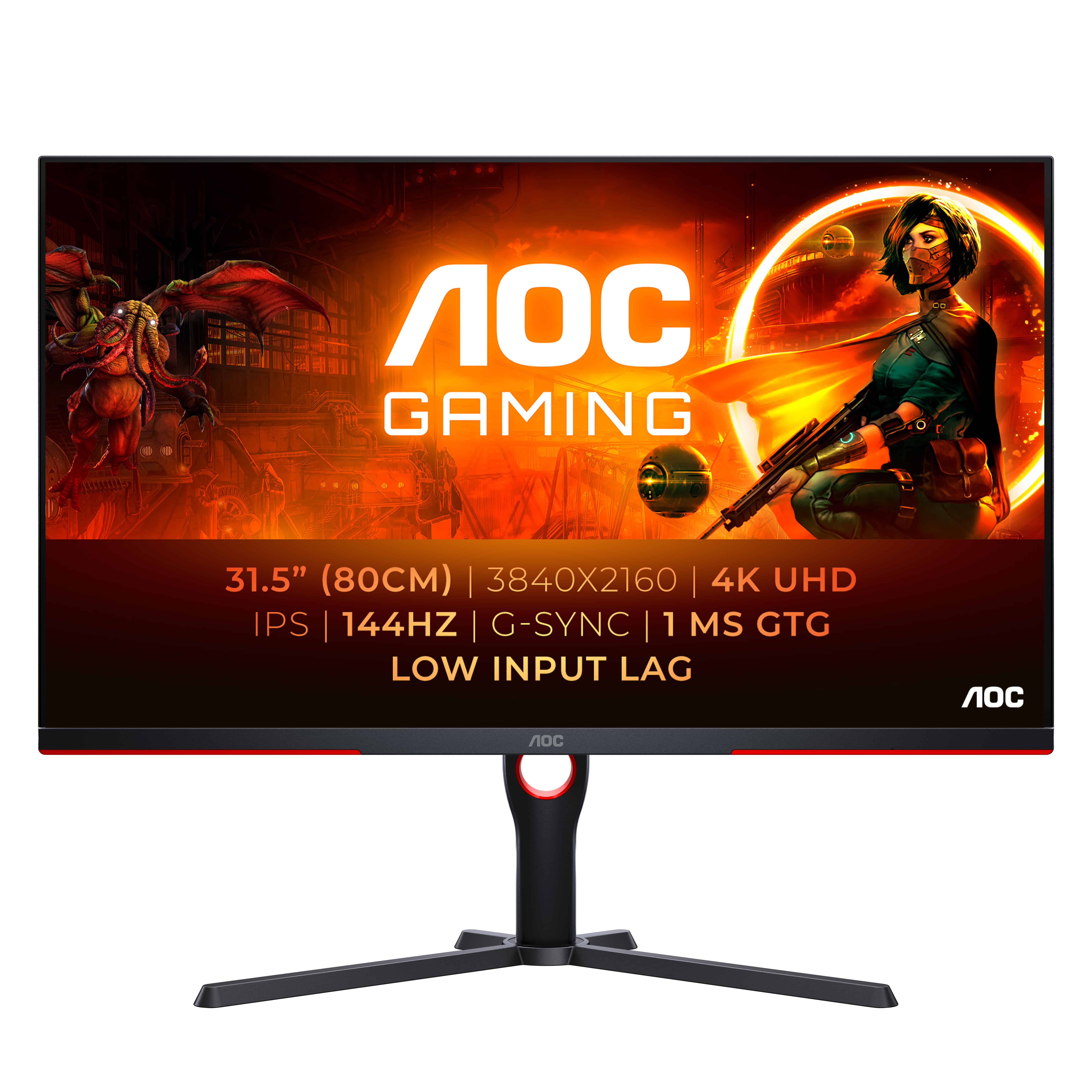 AOC G3 U32G3X LED display 80 cm (31.5) 3840 x 2160 Pixels 4K Ultra HD Zwart, Rood (U32G3X/BK) thumbnail