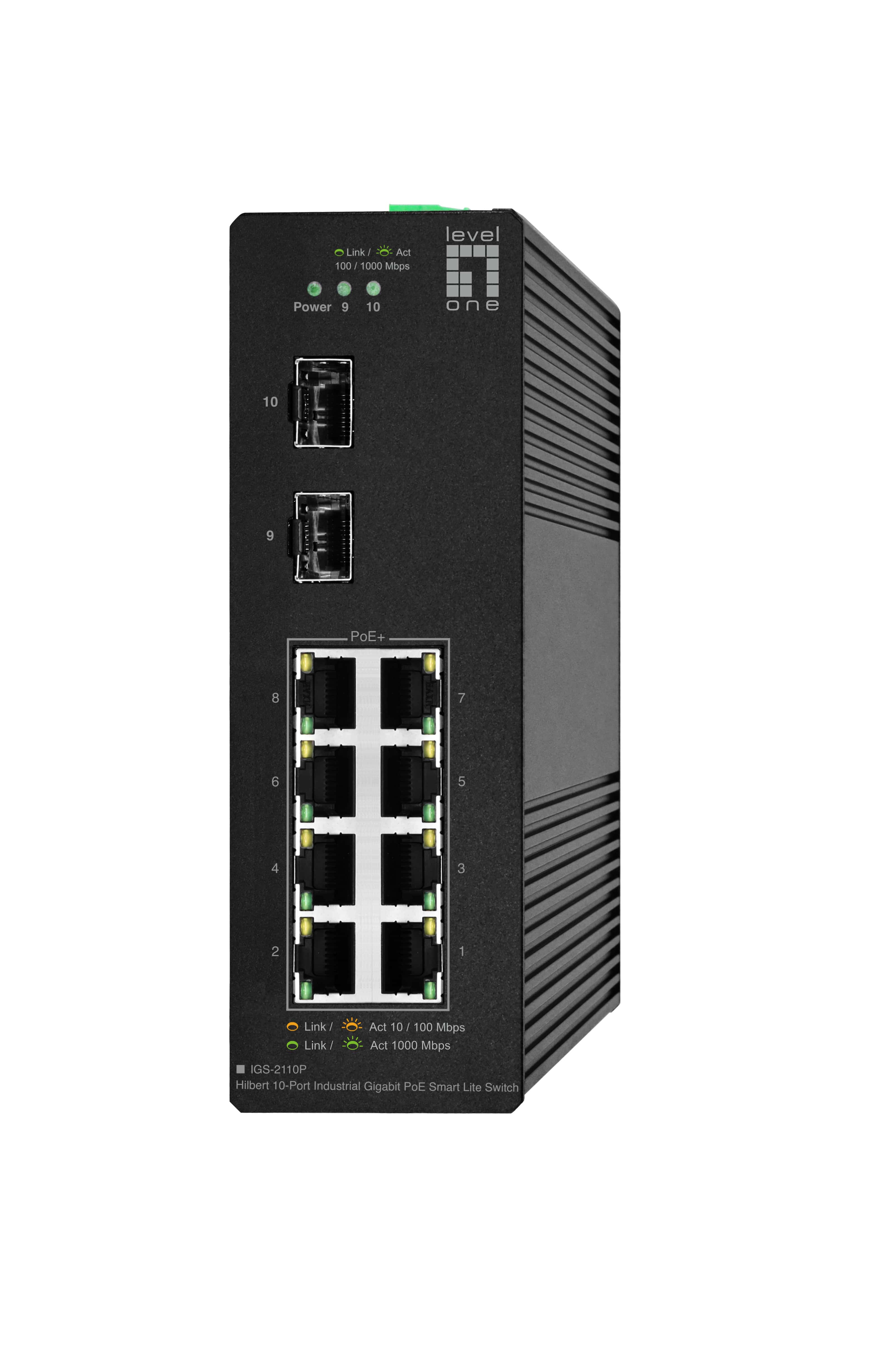 LevelOne IGS-2110P netwerk-switch Managed L2 Gigabit Ethernet (10/100/1000) Power over Ethernet (PoE) Zwart (IGS-2110P) thumbnail