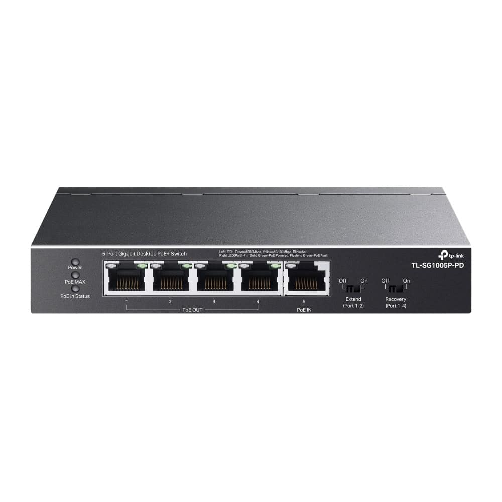 TP-Link TL-SG1005P-PD netwerk-switch Gigabit Ethernet (10/100/1000) Power over Ethernet (PoE) Zwart (TL-SG1005P-PD) thumbnail