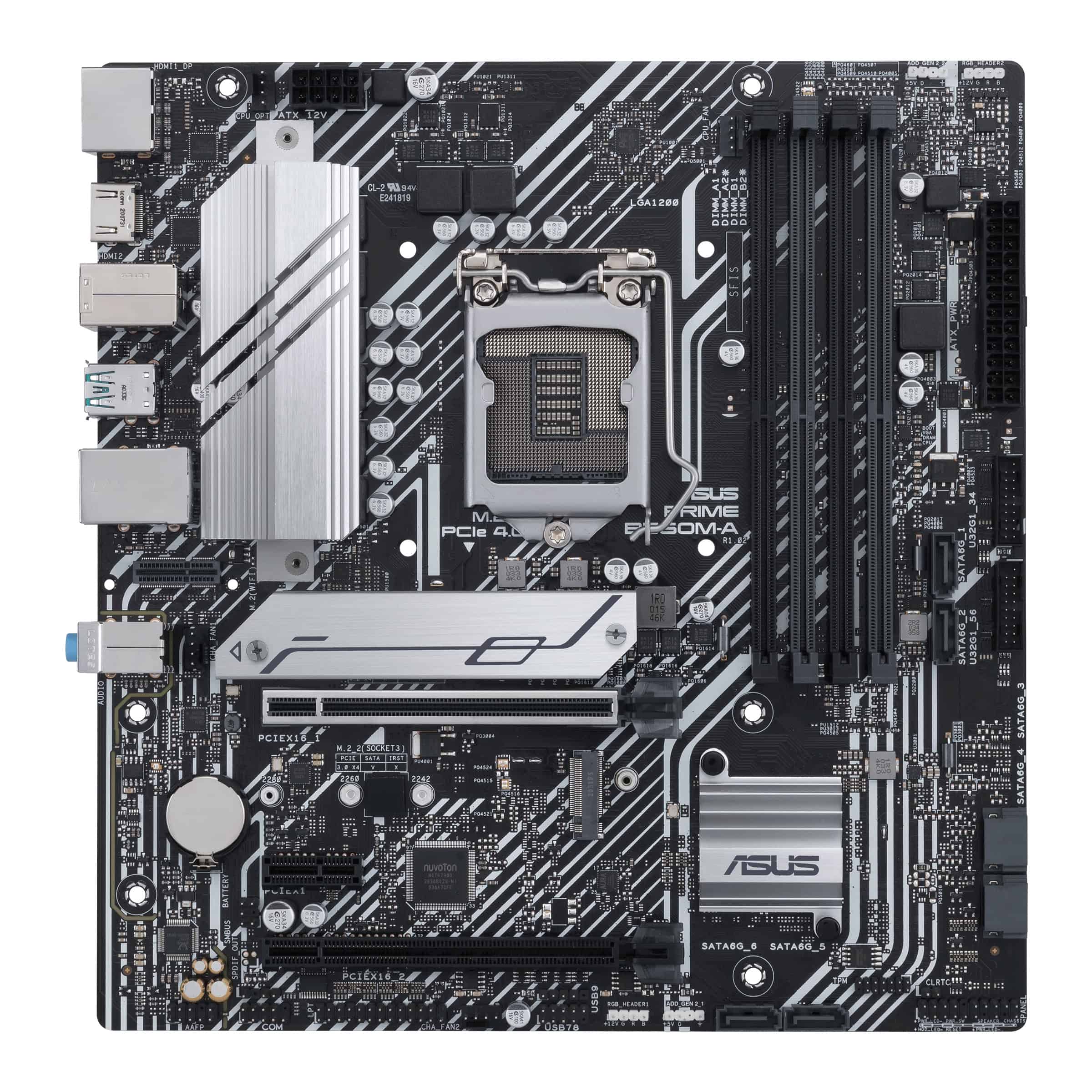 ASUS PRIME B560M-A Intel B560 LGA 1200 (Socket H5) micro ATX (90MB17A0-M0EAY0) thumbnail