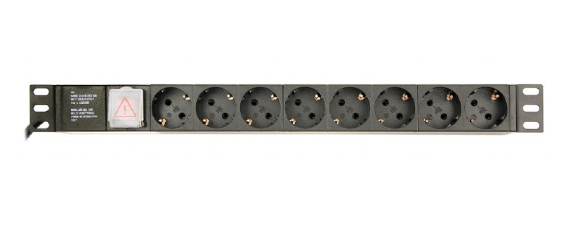 Gembird EG-PDU-014-C14 energiedistributie 8 AC-uitgang(en) 1U Zwart (EG-PDU-014-C14) thumbnail