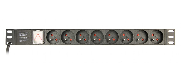 Gembird EG-PDU-014-F energiedistributie 8 AC-uitgang(en) 1U Zwart (EG-PDU-014-F) thumbnail