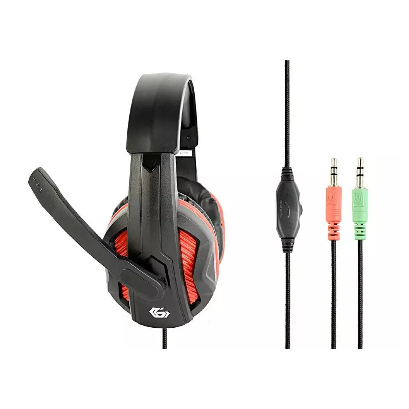 gembird Headset Stereo+Mikro verstellbar Klinke schwarz/rot (GHS-03) thumbnail