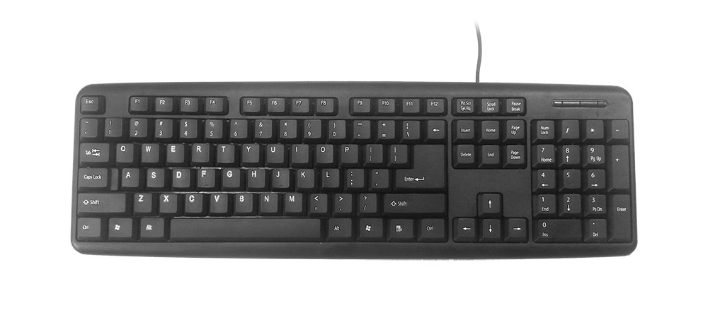 Gembird KB-U-103 toetsenbord USB Amerikaans Engels Zwart (KB-U-103) thumbnail
