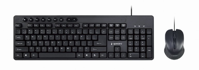 Gembird KBS-UM-04 toetsenbord Inclusief muis USB QWERTY Amerikaans Engels Zwart (KBS-UM-04) thumbnail