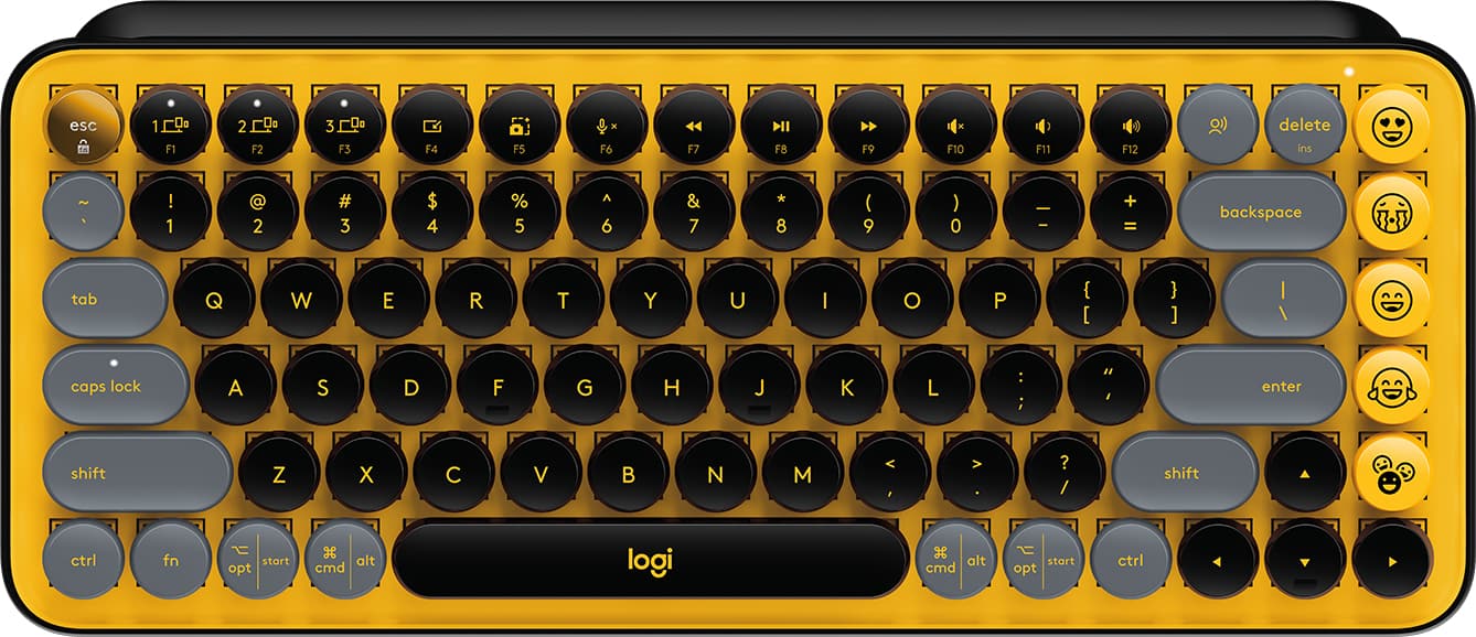 Logitech POP Keys toetsenbord RF-draadloos + Bluetooth QWERTY Portugees Zwart, Grijs, Geel (920-010823) thumbnail