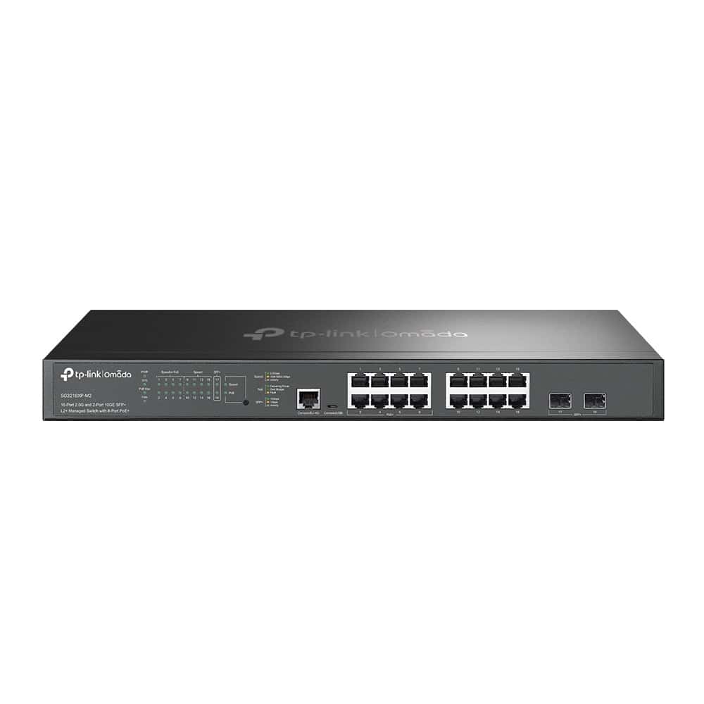 TP-Link Omada SG3218XP-M2 netwerk-switch Managed L2+ 2.5G Ethernet (100/1000/2500) Power over Ethernet (PoE) 1U Zwart (SG3218XP-M2) thumbnail TP-Link Omada SG3218XP-M2 netwerk-switch Managed L2+ 2.5G Ethernet (100/1000/2500) Power over Ethernet (PoE) 1U Zwart (SG3218XP-M2) thumbnail