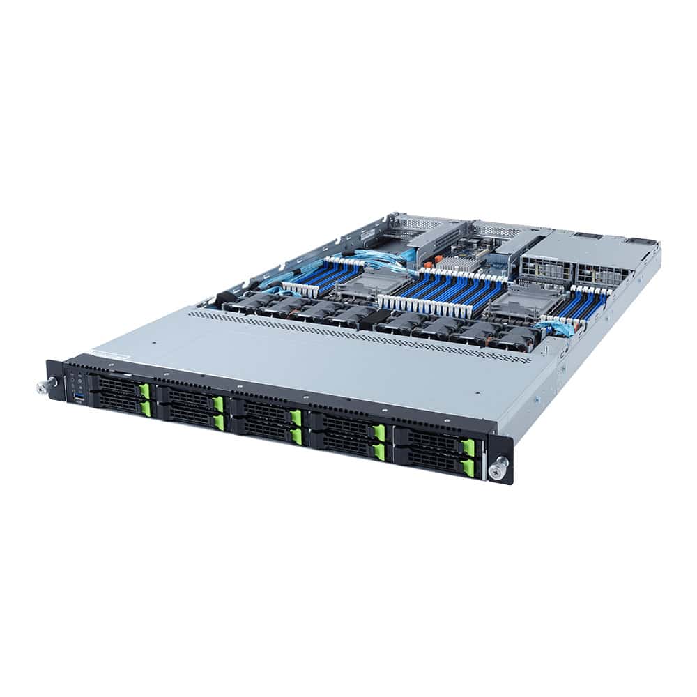 Gigabyte R182-NA0 Intel C621A LGA 4189 Rack (1U) Zwart (6NR182NA0MR-00) thumbnail